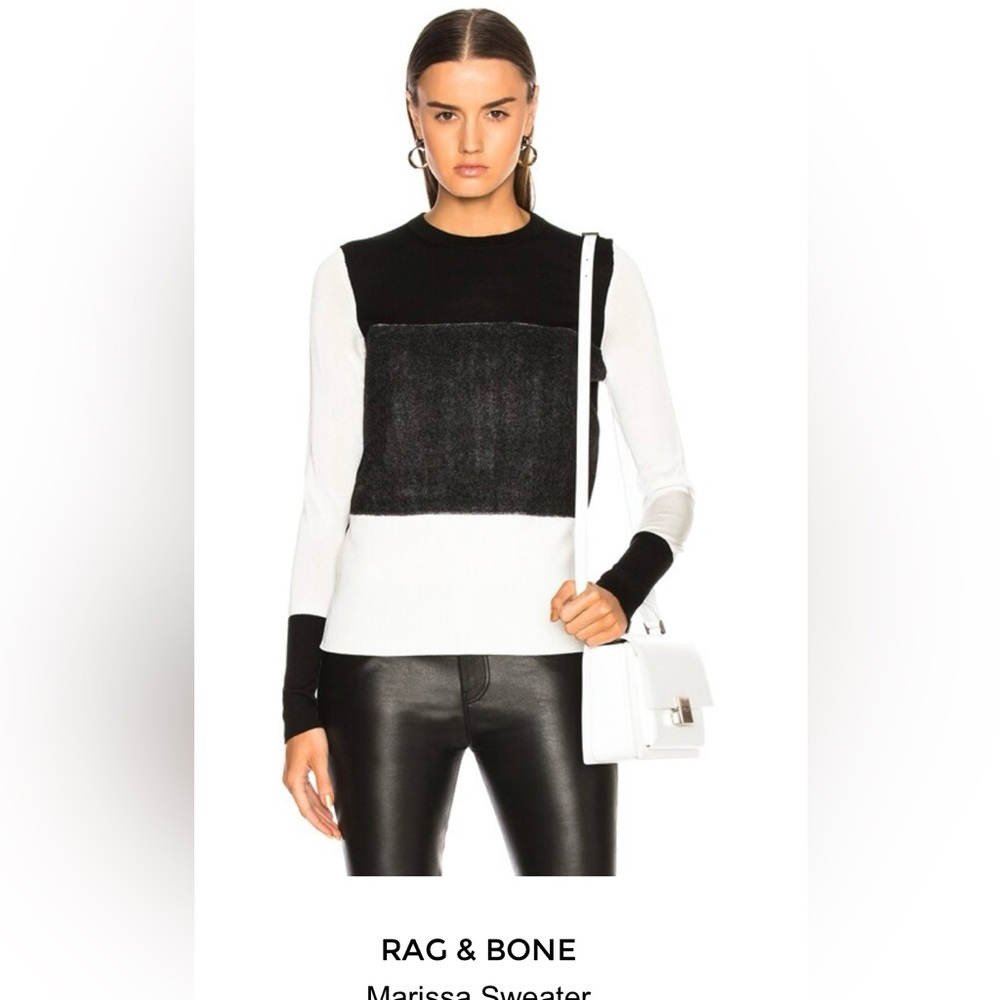 BNWT Rag and Bone Marissa sweater cream and black XXS $295 perfect condition